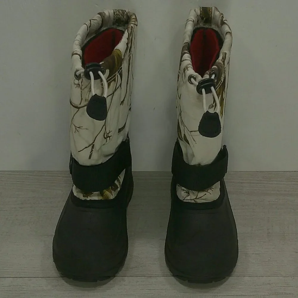 Kamik Rocket White Camo Waterproof Winter Snow Boot Kids w/ Inserts Size 13